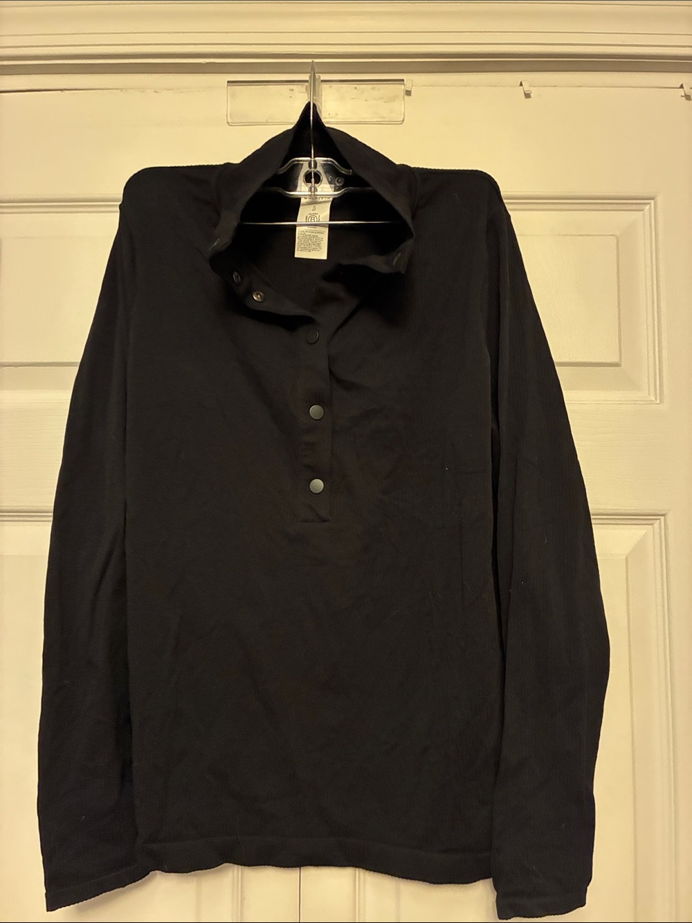 Athleta Black Button Front Collared Lightweight Utility Jacket Shirt Top XL
